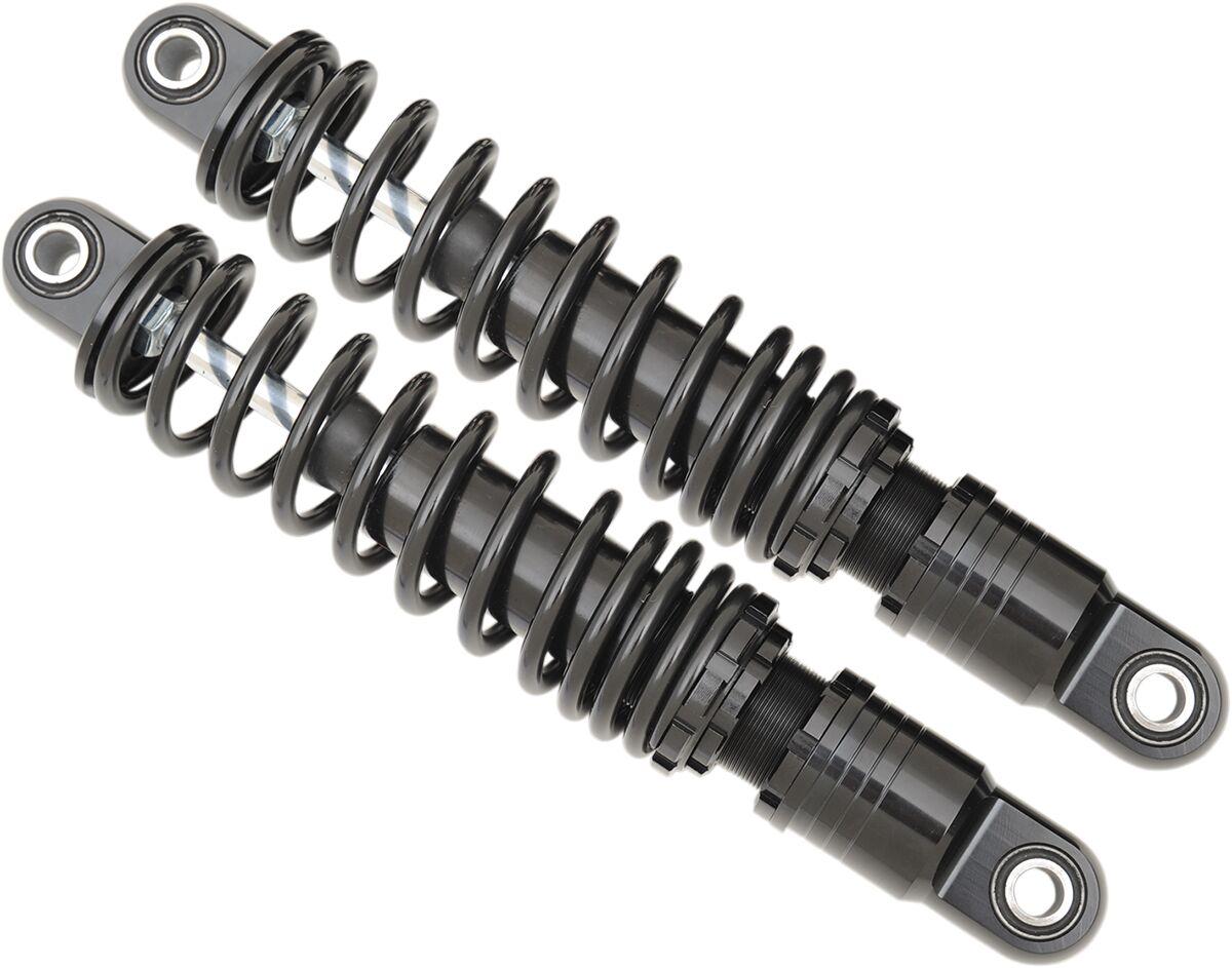 C16-0160AB - Drag Specialties Premium Ride-Height Adjustable Shocks For Harley Davidson FLHR1340 1994-1998 Rear 279.40 mm (11.00") - Black