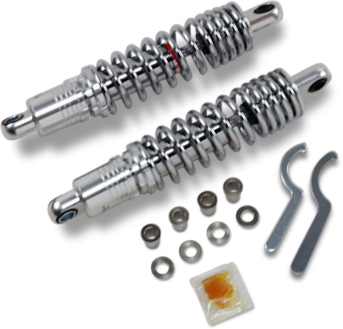 C16-0167NUH - Drag Specialties Premium Ride-Height Adjustable Shocks For Harley Davidson FXLR 1340 1987-1994 Rear 318.00 mm (12.50") - Black/Chrome