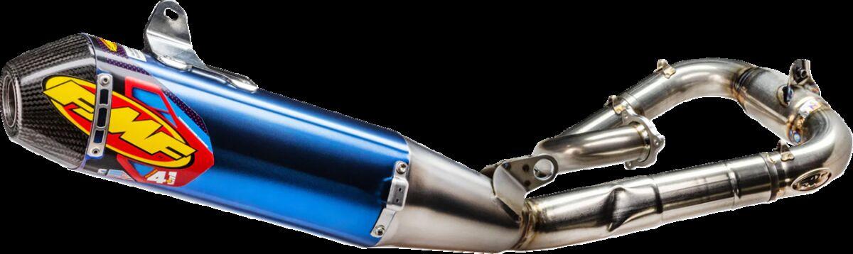 044478 - FMF Factory 4.1 RCT Titanium Exhaust System For Yamaha WRF450 2024 - Blue