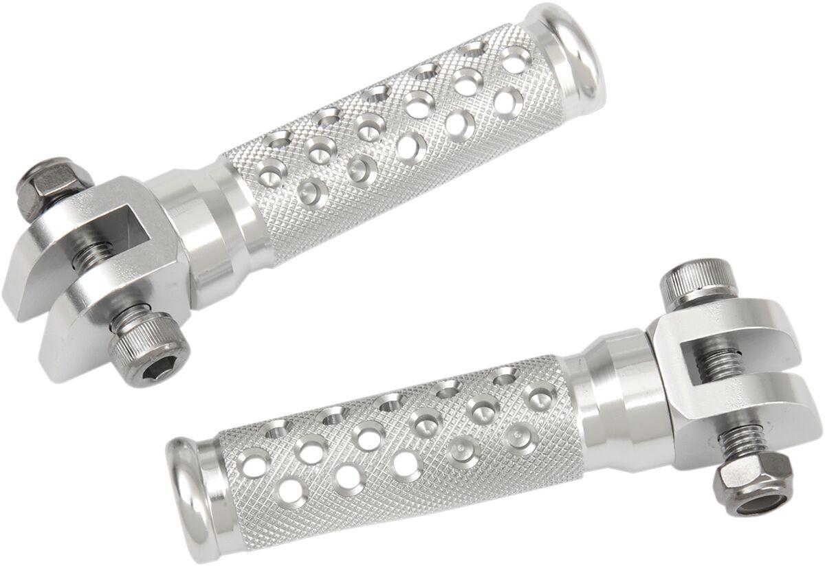 50-11241A - Emgo Slash Cut Footpegs For Yamaha FZR 1000 1991-1995 - Silver