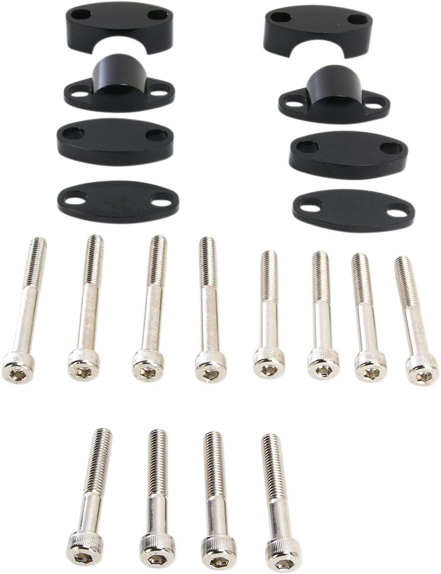 23-09381 - Emgo Aluminium Handlebar Riser Kit 25.4 mm (1") - Black
