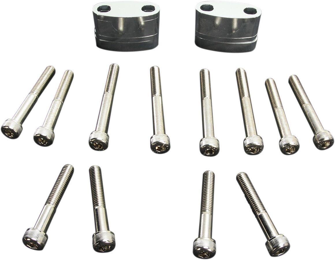 23-09370 - Emgo Aluminium Handlebar Riser Kit 25.4 mm (1") - Polished