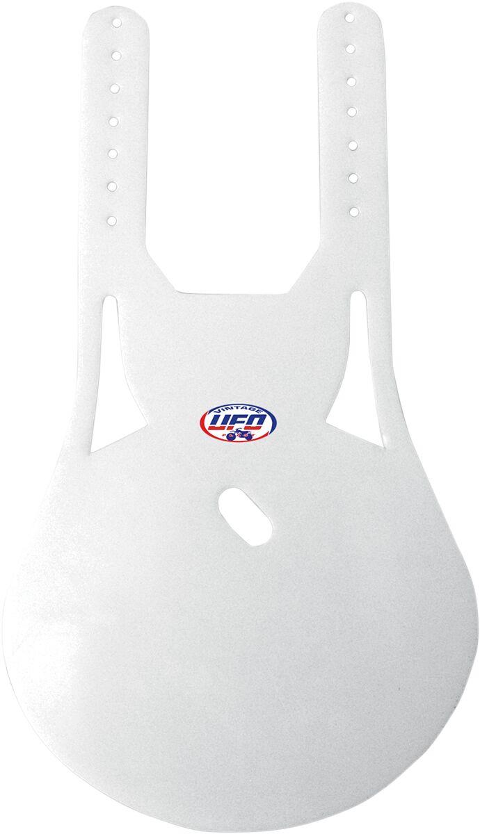 ME08047W - UFO Vintage Universal Long Oval Front Number Board - White
