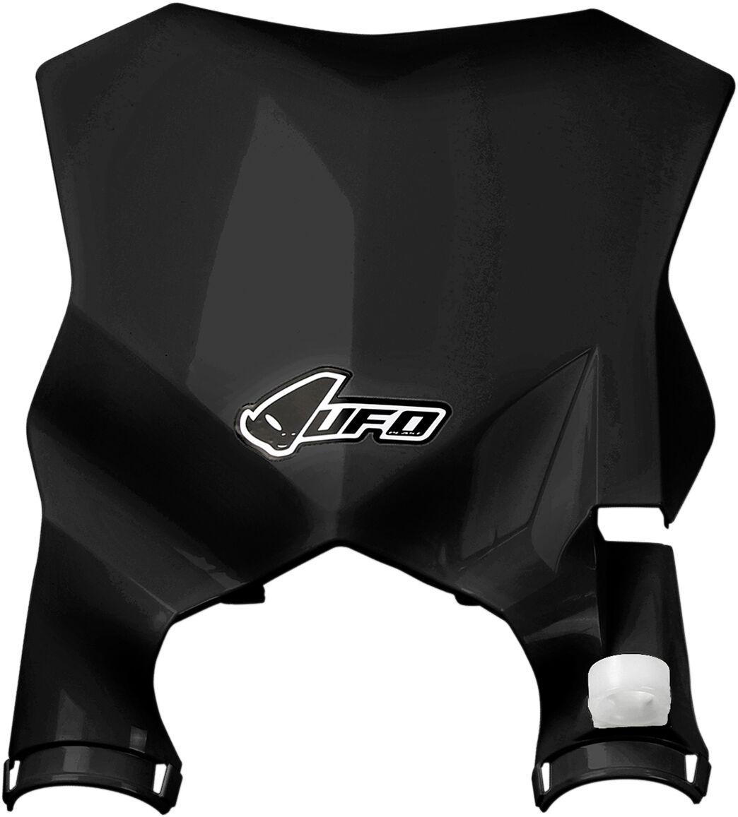 Ufo Black Ka04746#001 - Stadium Front Number Board With Fork Guards For Kawasaki Kx250 2021-2024