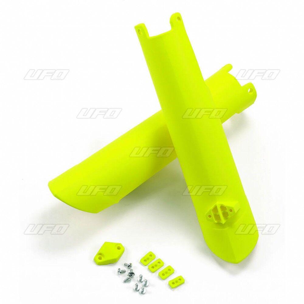 KT04055#DFLU - UFO Fork Guards For Husqvarna FC250 2015-2022 Lower - Fluorescent Yellow