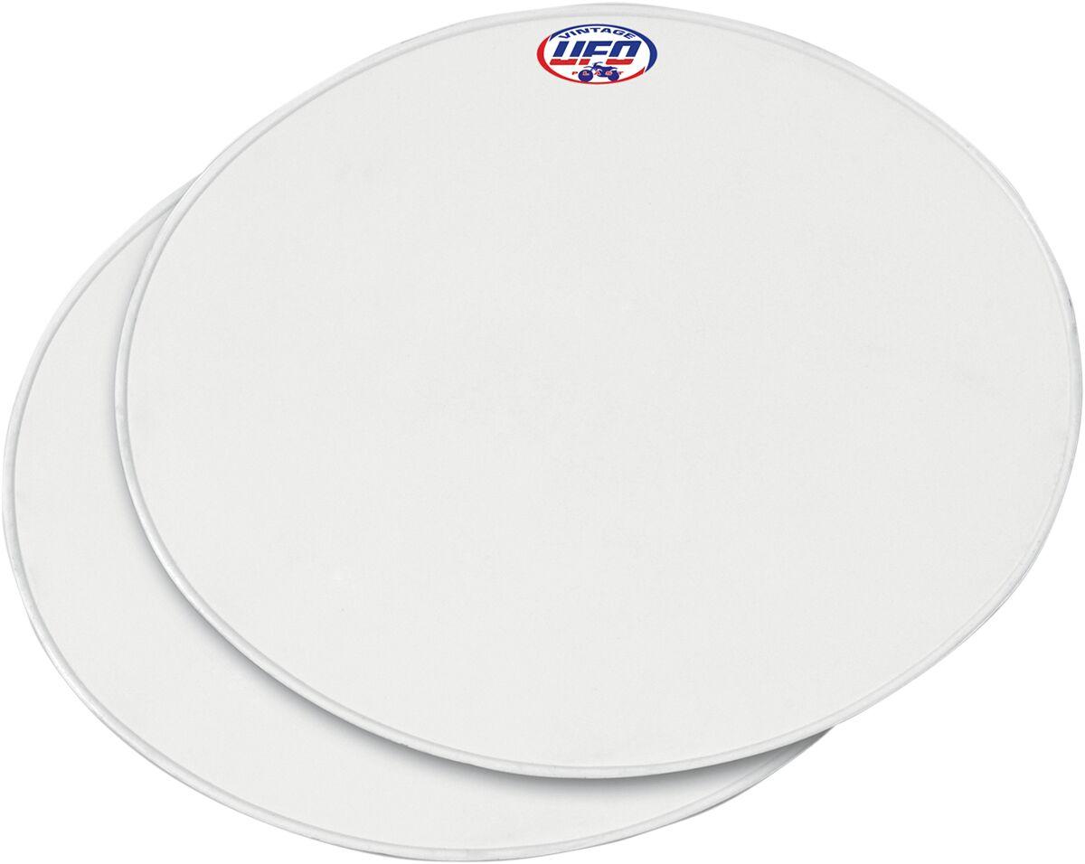ME08048@W - UFO Vintage Oval Universal Front Number Board 2 Pack - White