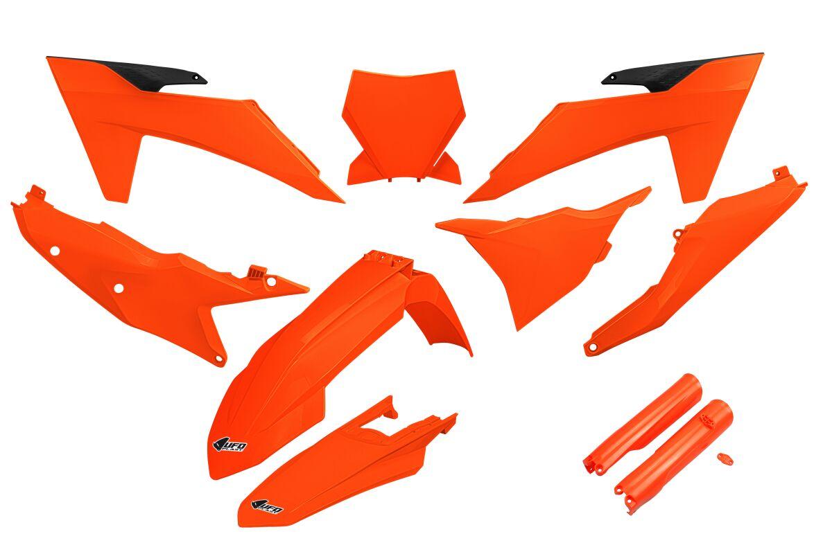 Ufo Fluorescent Orange Ktkit529f@Fflu - Plastics Kit For Ktm Sx125 2023-2024