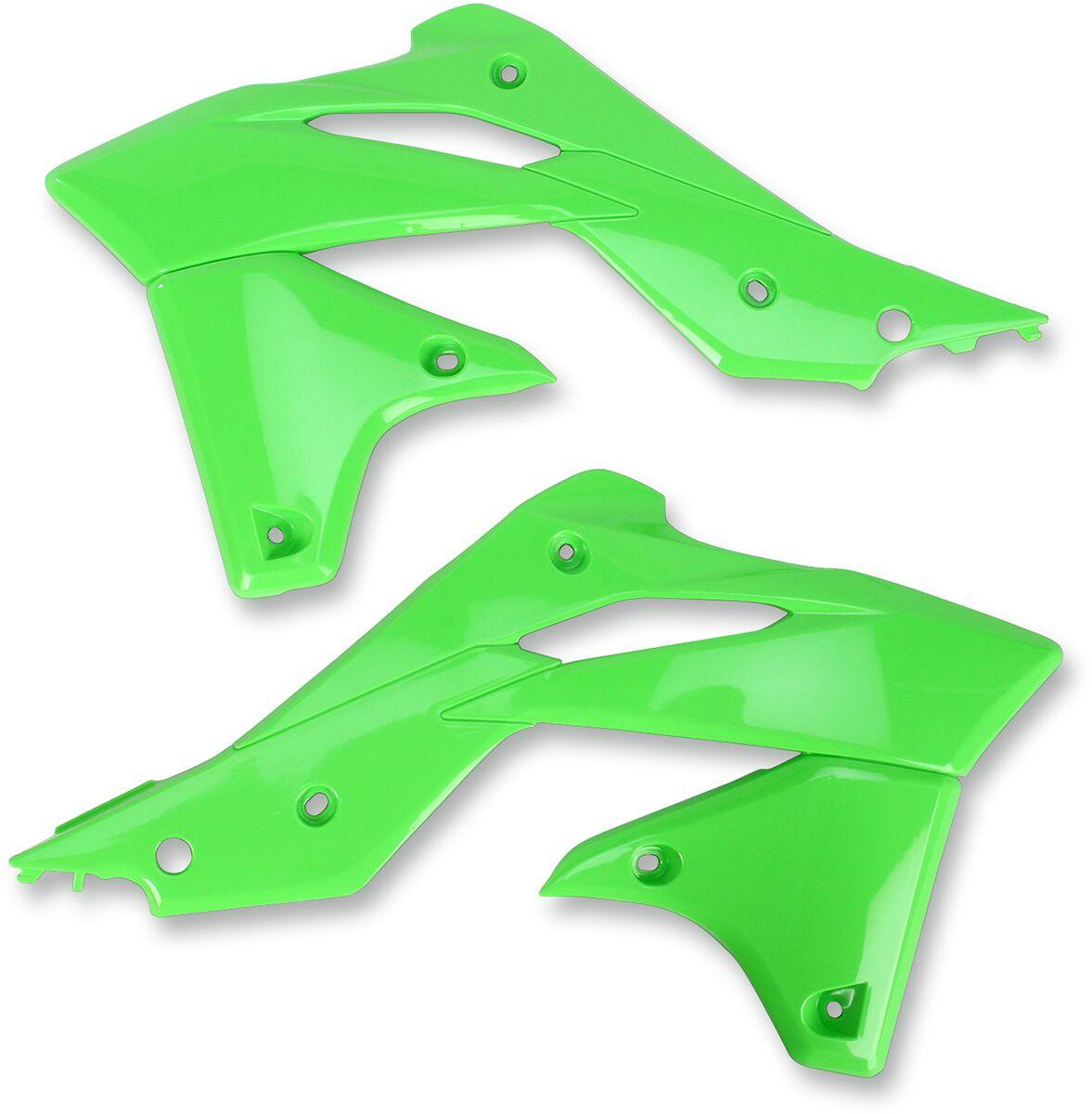 Ufo Green Ka04725#026 - Radiator Scoops For Kawasaki Kxf250 2013-2016