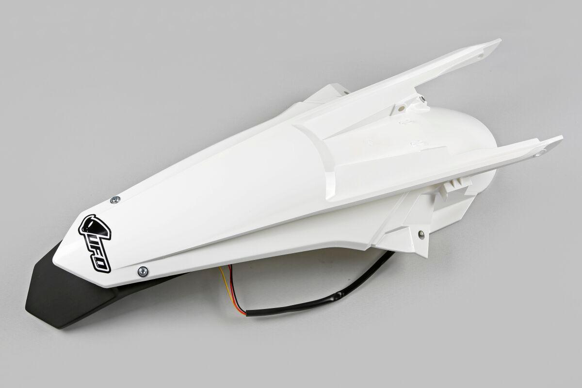KT04070#047 - UFO Rear Fender With Light For KTM EXC250 2017 - Black/White