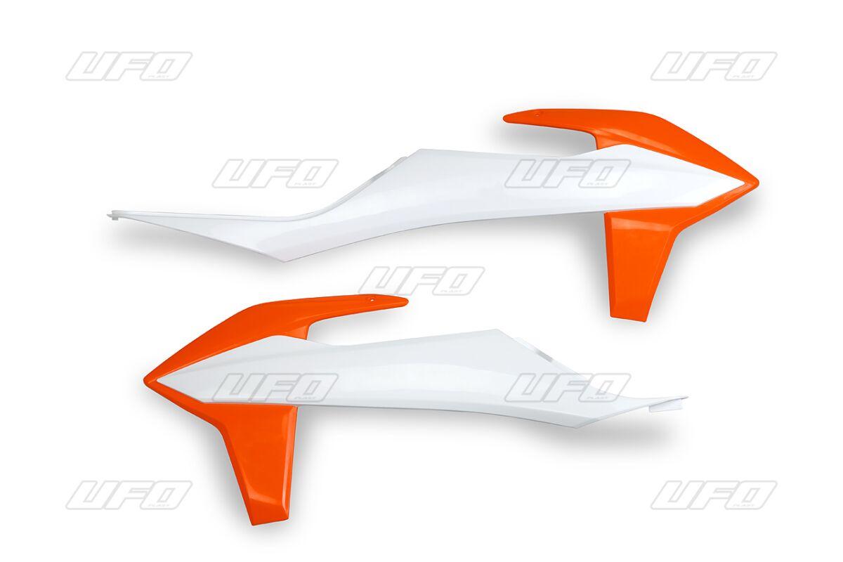 KT04092999W - UFO Radiator Scoops For KTM EXC150 TPI 2020-2021 - Orange/White
