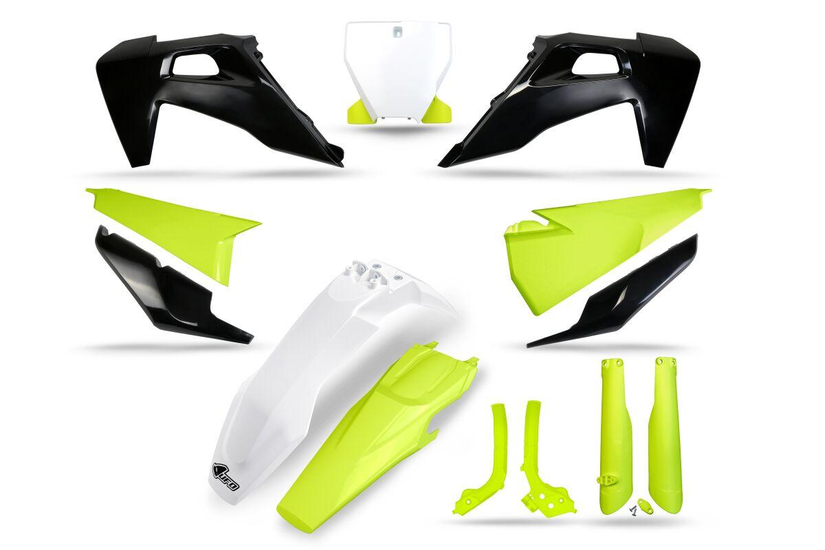 HUKIT624@111 - UFO Plastics Kit For Husqvarna FC250 2019-2022 - Black/Fluorescent Yellow/Grey