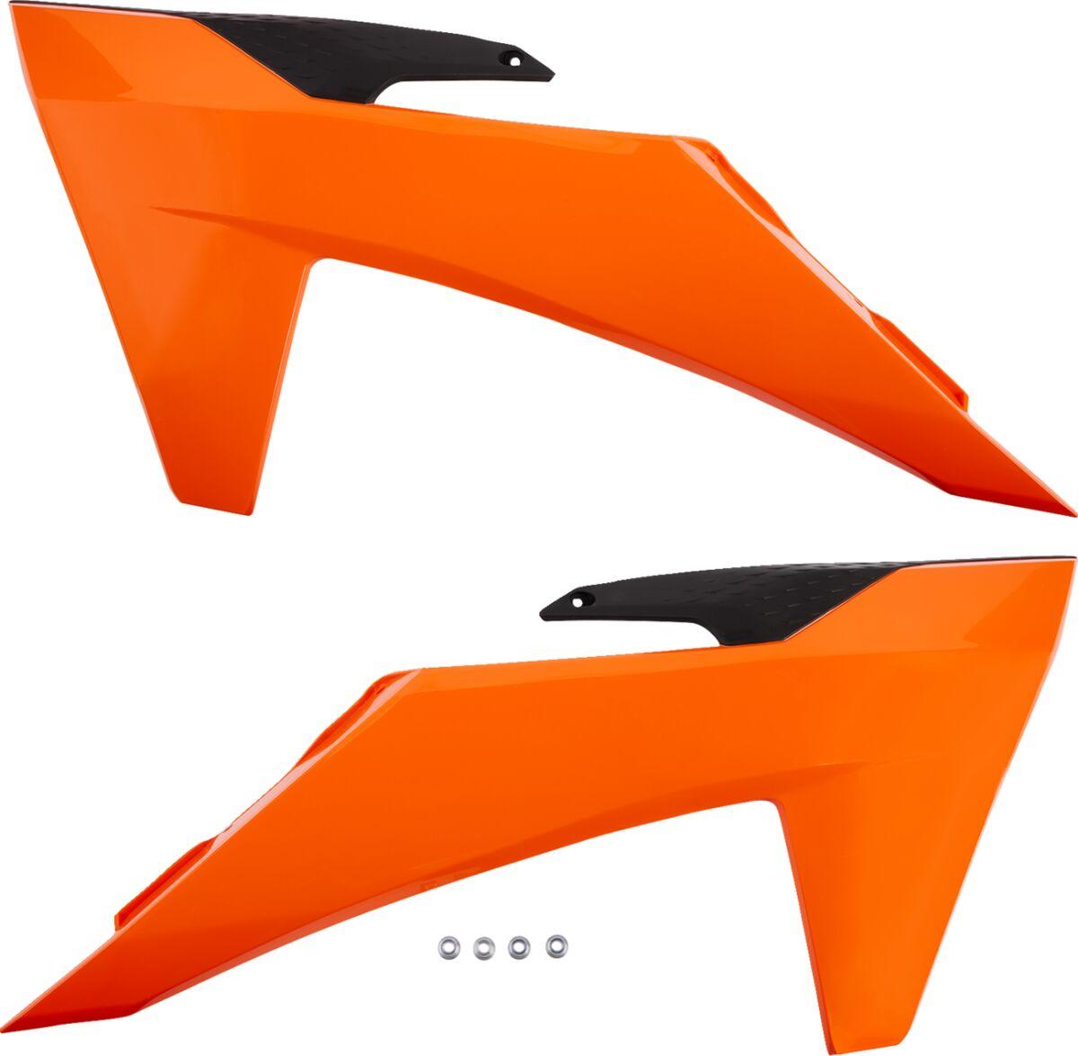 Ufo Black/Orange Kt05011#127 - Radiator Scoops For Ktm Exc150 Tbi 2024-2025
