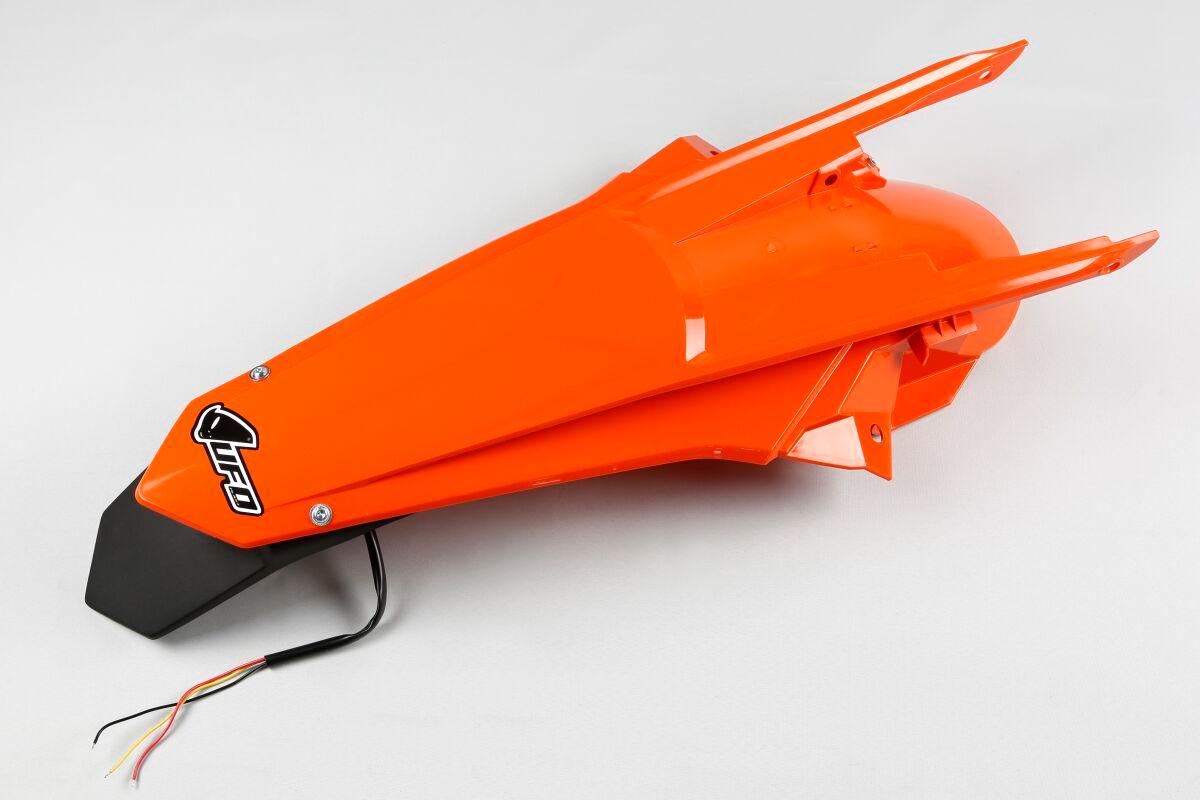 Ufo Black/Orange Kt04070#127 - Rear Fender With Light For Ktm Exc250 2017