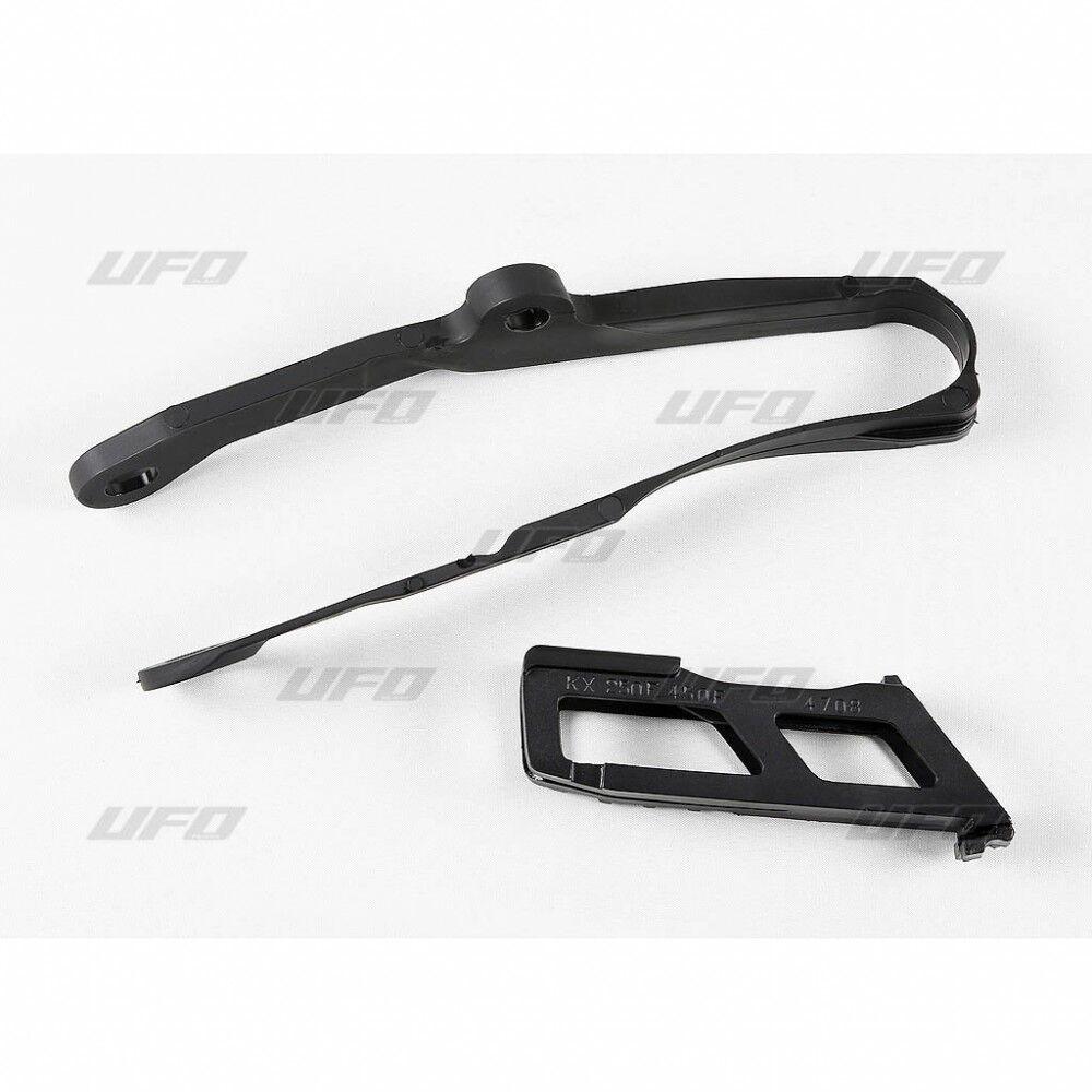 Ufo Black Ka04744@001 - Chain Guide & Chain Slider Kit For Kawasaki Kxf250 2017-2020
