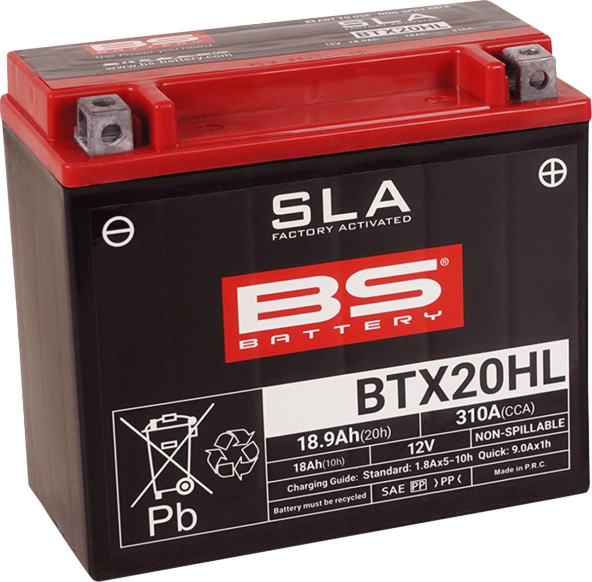 300689 - BS Battery SLA AGM Battery For Honda ARX 1200 N2 2004-2007 - Black