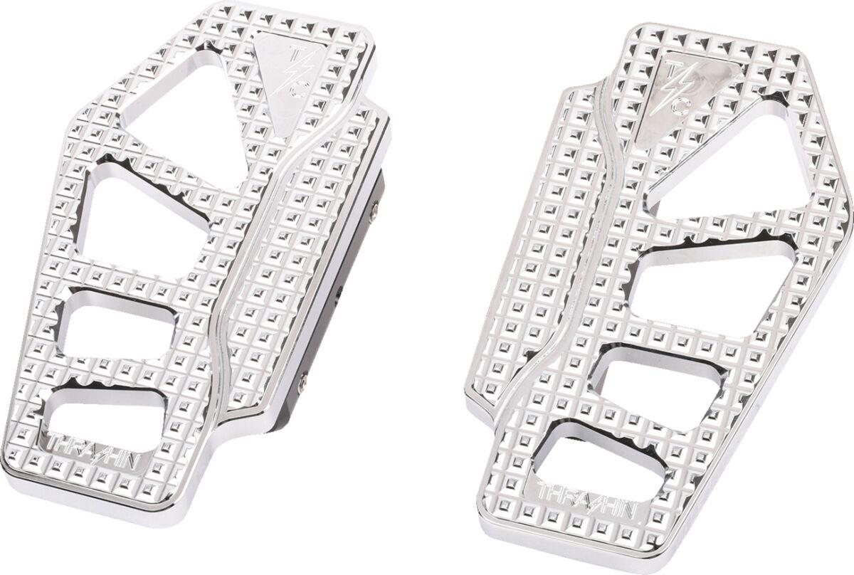 TSC-2217-3-BR - Thrashin Supply Co Apex Mini Floorboards For Harley Davidson E 1000 1936-1952 - Chrome