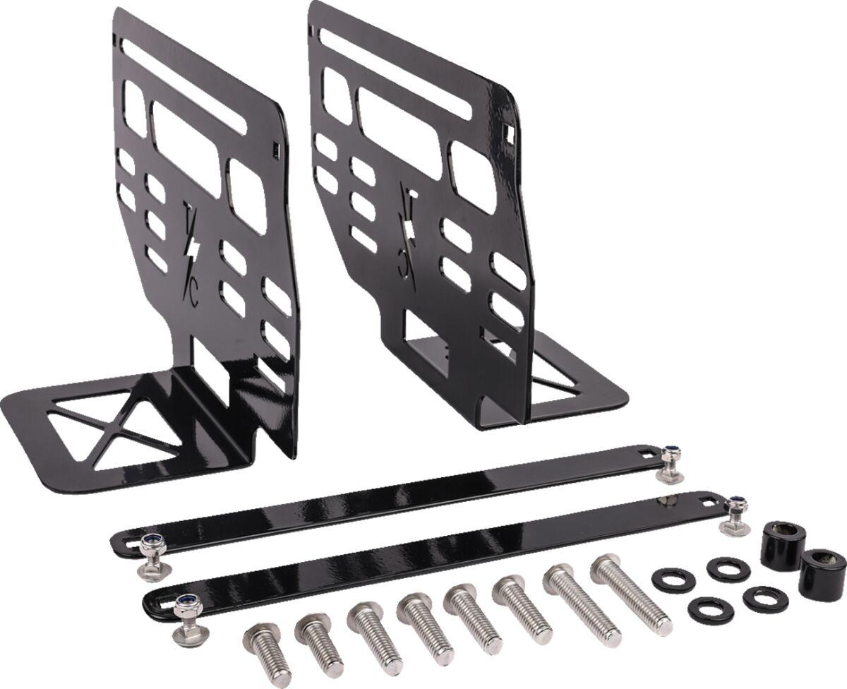 Thrashin Supply Co Black/Powder-Coated Tsb-2 - Hard Mount Brackets For Essential & Escape Saddlebags For Harley Davidson Fld 1690 2012-2013