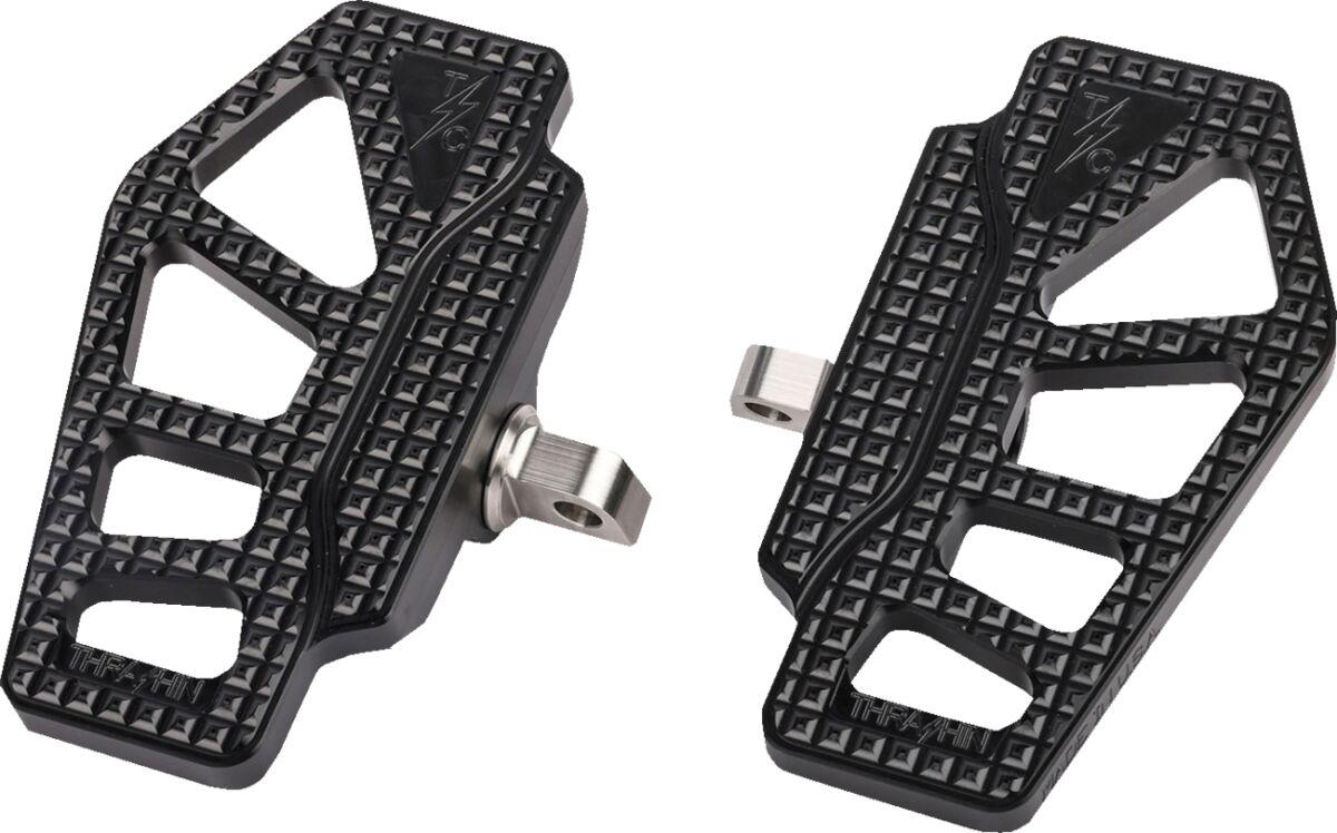 TSC-2217-1-D - Thrashin Supply Co Apex Mini Floorboards For Harley Davidson E 1000 1936-1952 - Black