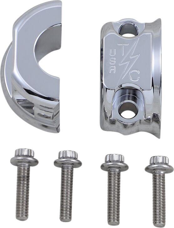 TSC-2703-3 - Thrashin Supply Co Brake/Clutch Perch Clamps For Harley Davidson FLD 1690 2012-2013 - Chrome