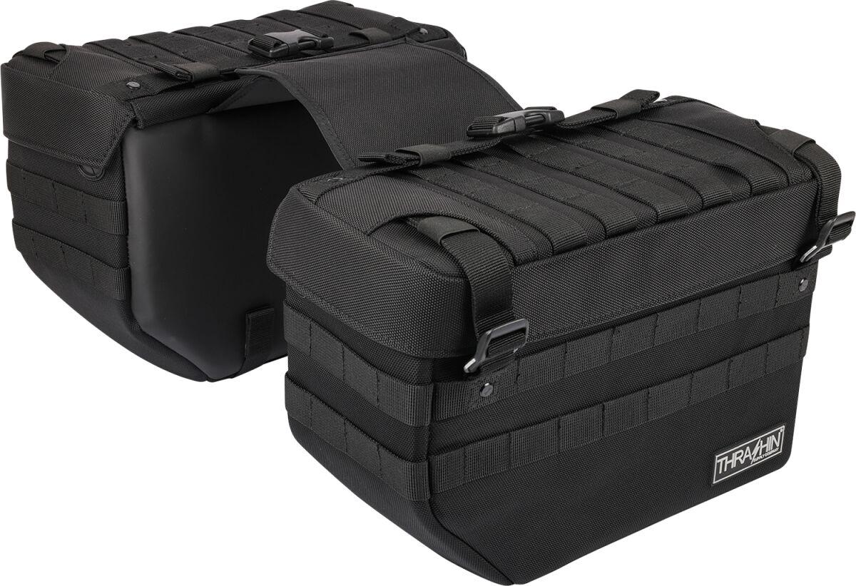Thrashin Supply Co Black Tsb-0008 - Expedition Saddlebags For Harley Davidson Fld 1690 2012-2013