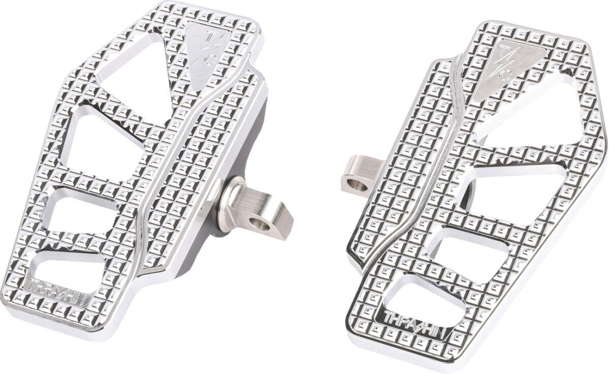 TSC-2217-3-D - Thrashin Supply Co Apex Mini Floorboards For Harley Davidson E 1000 1936-1952 - Chrome