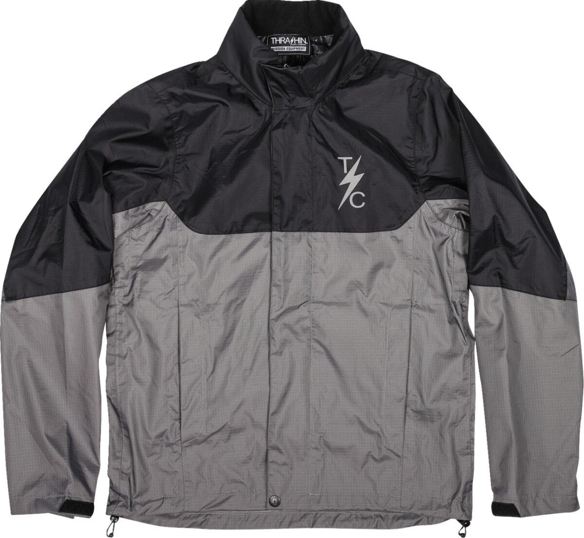 TMJ-11-11 - Thrashin Supply Co Mission Waterproof Rain Jacket X-Large - Black/Grey