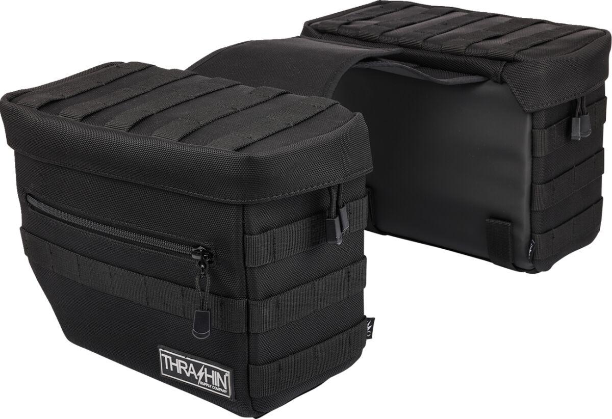 Thrashin Supply Co Black Tsb-0006 - Essential Saddlebags For Harley Davidson Fld 1690 2012-2013