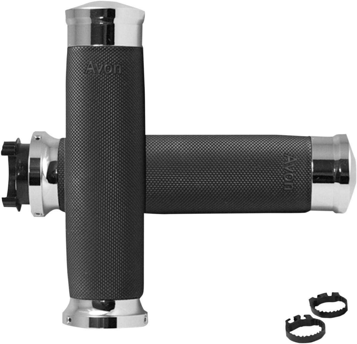 MT-CC-85-CH - Avon Grips Custom Contour Grips For Victory Boardwalk 106 2013-2014 - Black/Chrome