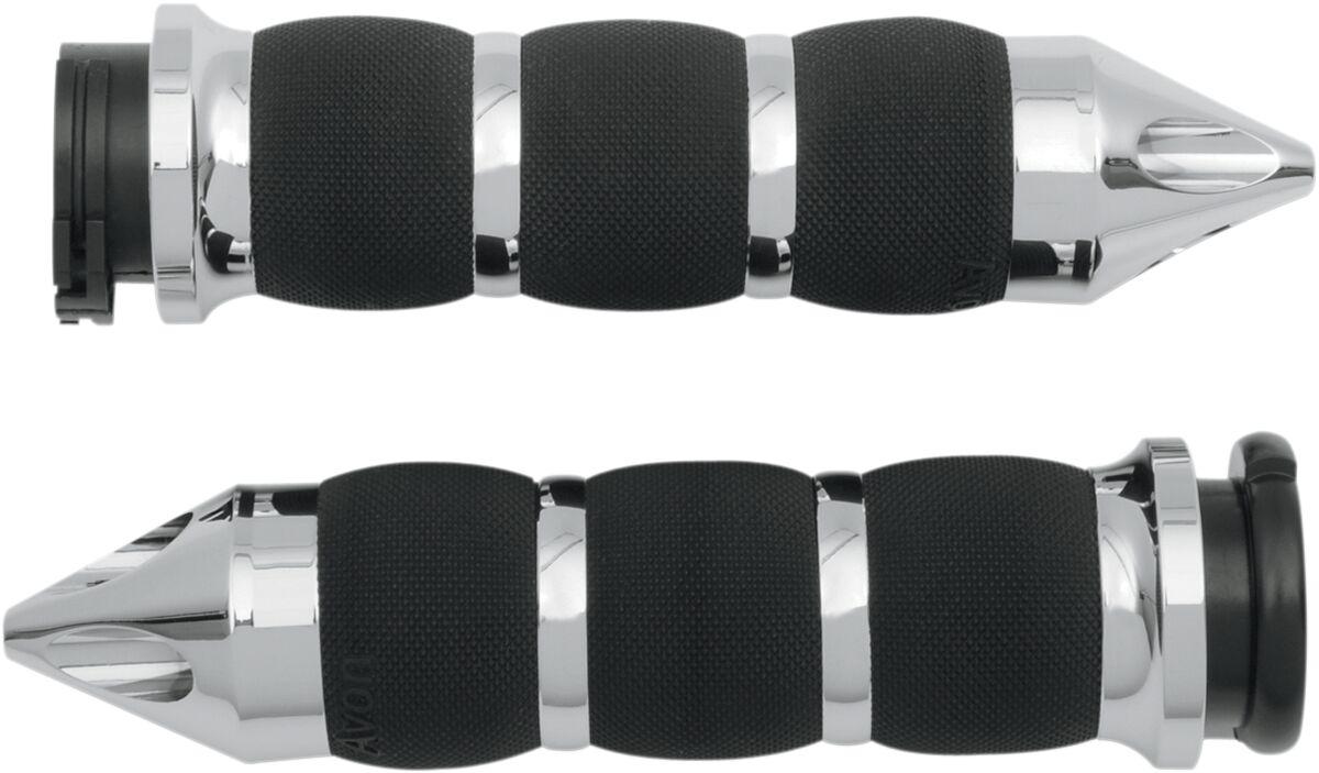 AIR-90-CH-SPK - Avon Grips Spike Air Cushioned Grips For Harley Davidson FLD 1690 2012-2013 - Black/Chrome