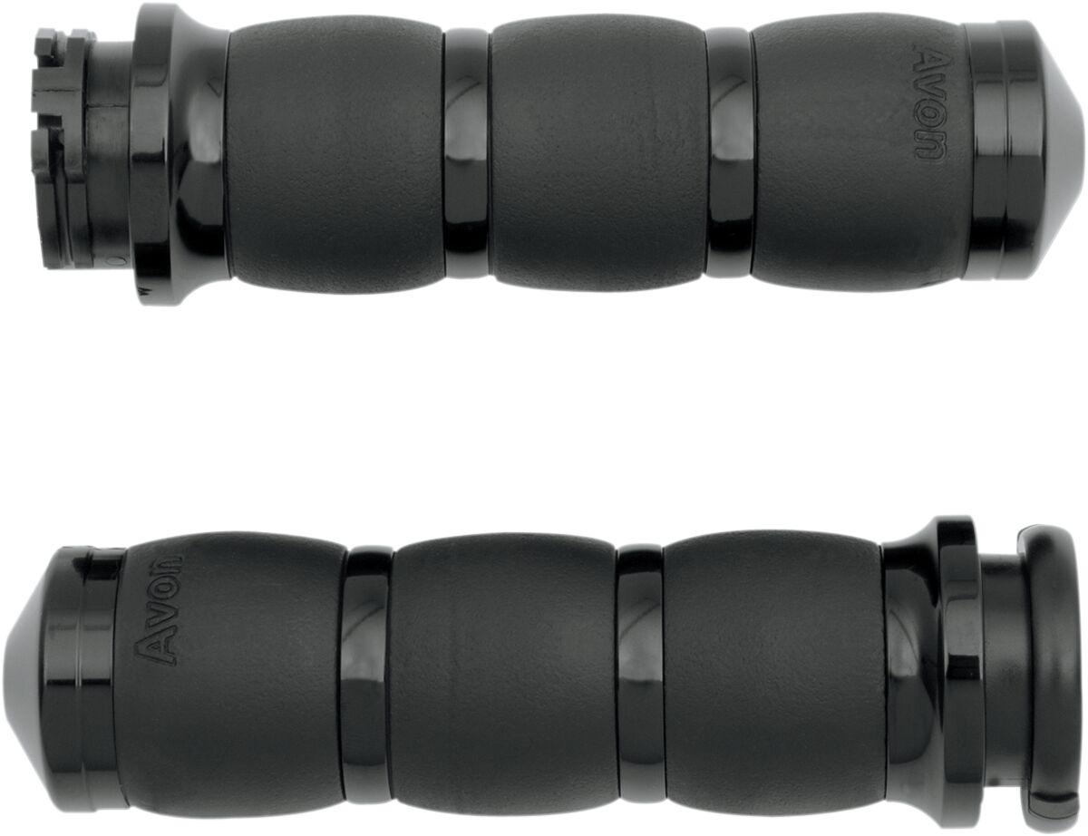 AIR-96 - Avon Grips 3-Ring Velvet Air Grips For Harley Davidson FLD 1690 2012-2013 - Black