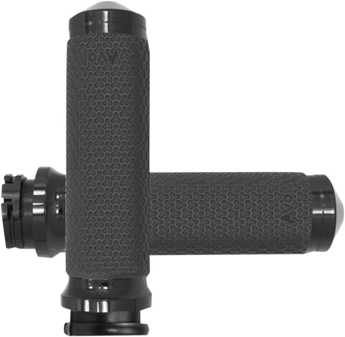 MF-63-ANO - Avon Grips Vibration Dampening Memory Foam Grips For Harley Davidson FLD 1690 2012-2013 Small - Black