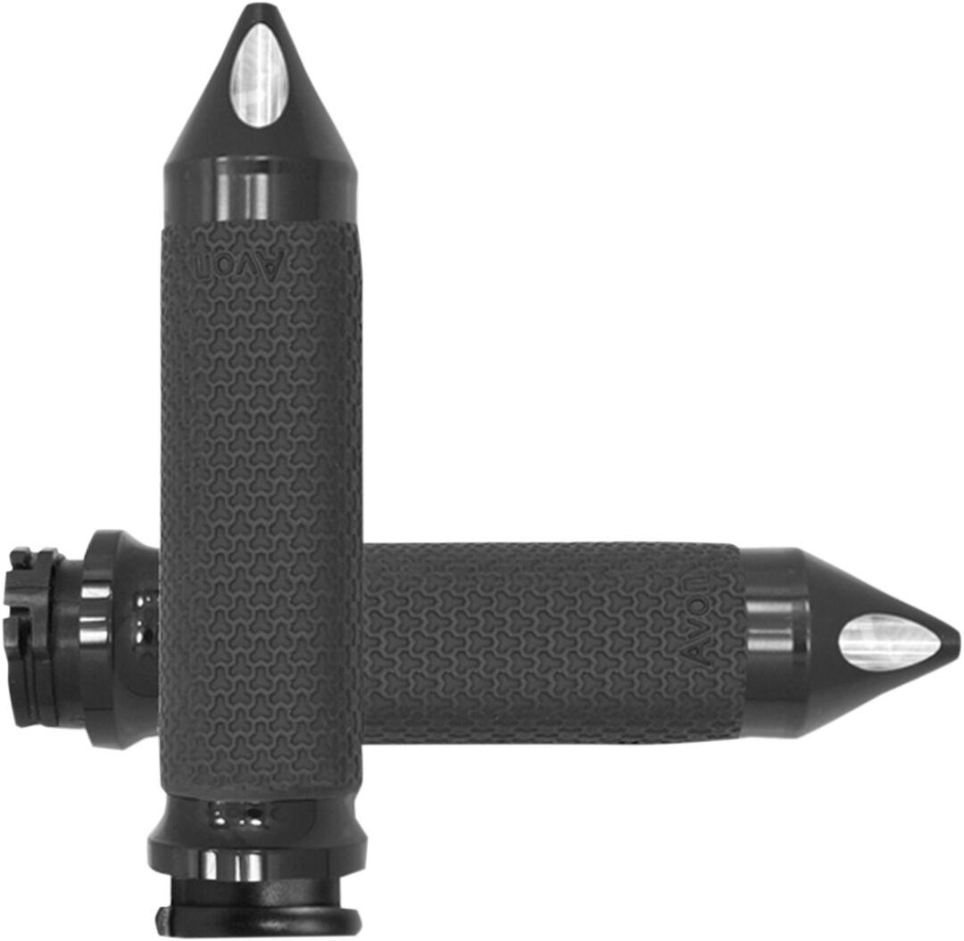 MF-63-ANO-SPK - Avon Grips Vibration Dampening Memory Foam Grips For Harley Davidson FLD 1690 2012-2013 Small Spiked - Black