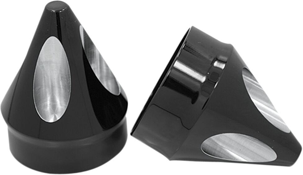 AXL-SPK-ANO - Avon Grips Axle Nut Covers For Harley Davidson FLDE 1750 2018-2019 Front - Black