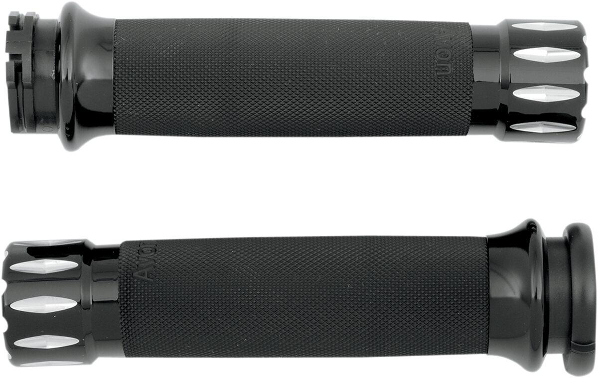 CC-86-ANO-RIV - Avon Grips Rival Custom Grips For Harley Davidson FLD 1690 2012-2013 - Black