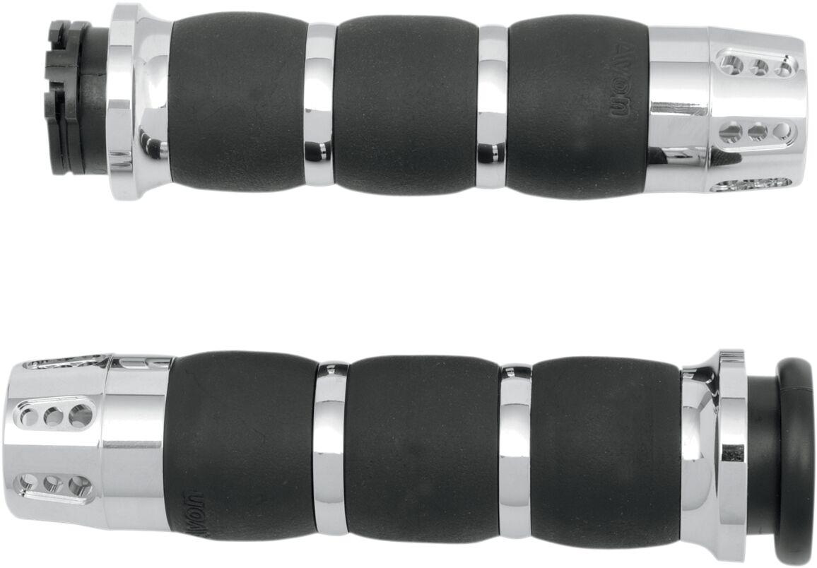 AIR-93-GAT - Avon Grips Gatlin Velvet Air Grips For Harley Davidson FLD 1690 2012-2013 - Black/Chrome