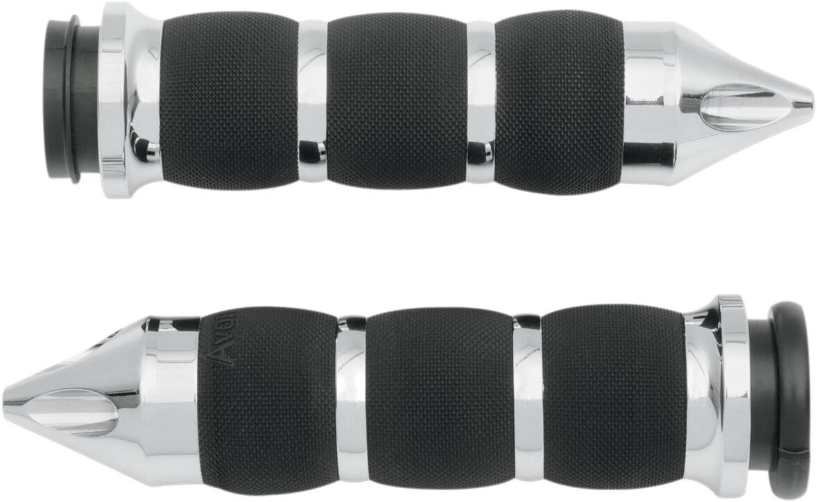 AIR-90-CH-FL-SP - Avon Grips Spike Air Cushioned Grips For Harley Davidson FLDE 1750 2020 - Black/Chrome