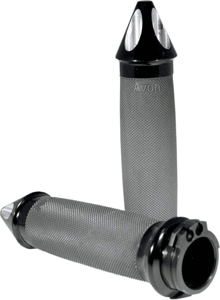 CC-86-ANO-SPIKE - Avon Grips Custom Spike End Grips For Harley Davidson FLD 1690 2012-2013 - Black