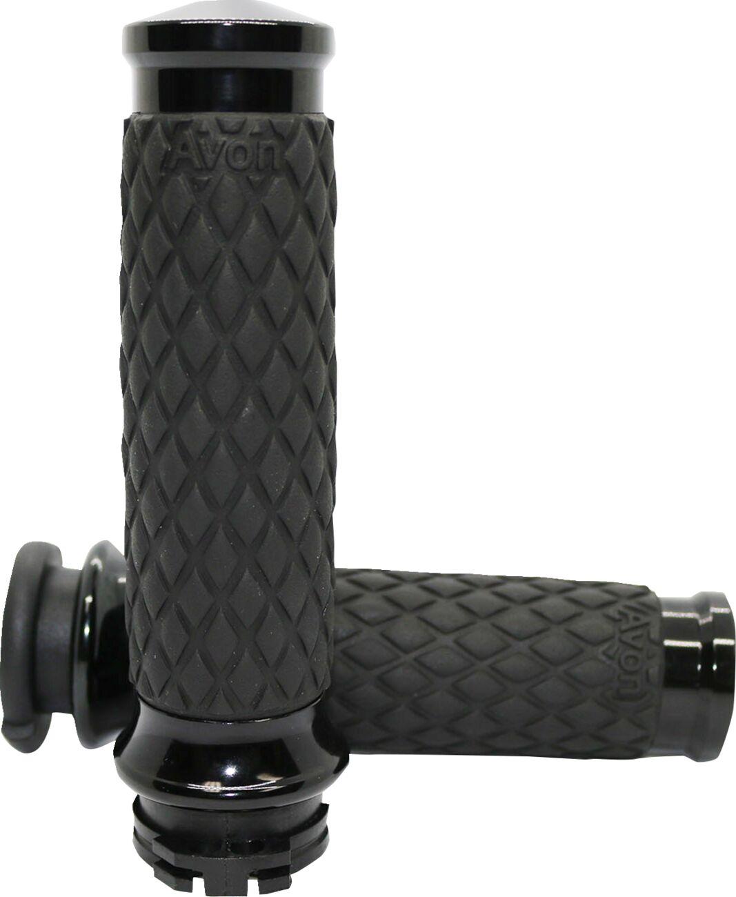 DIA-65-ANO-FLY - Avon Grips Diamond Contour Grips For Harley Davidson FLDE 1750 2018-2020 - Black