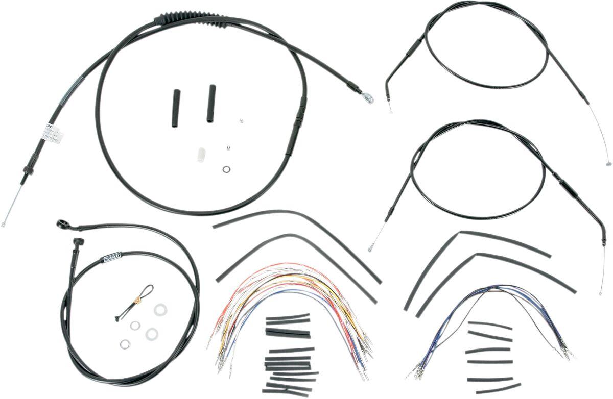 B30-1006 - Burly Cable/Line Kit for Ape Hanger Handlebars For Harley Davidson XL 1200 C 1997-2003 30.5cm (12") - Black