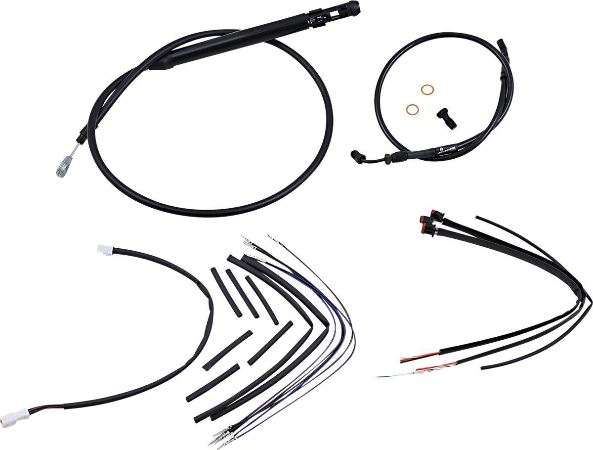 B30-1253 - Burly Jail Bar Cable Kit For Harley Davidson FLSB 1750 2019-2024 35.5cm (14") - Black