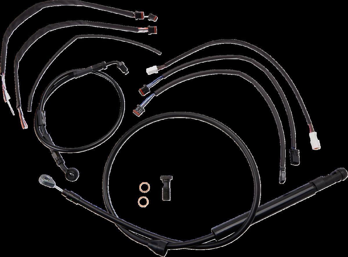 B30-1262 - Burly Jail Bar Cable Kit For Harley Davidson FXFB 1750 2018-2019 30.5cm (12") - Black