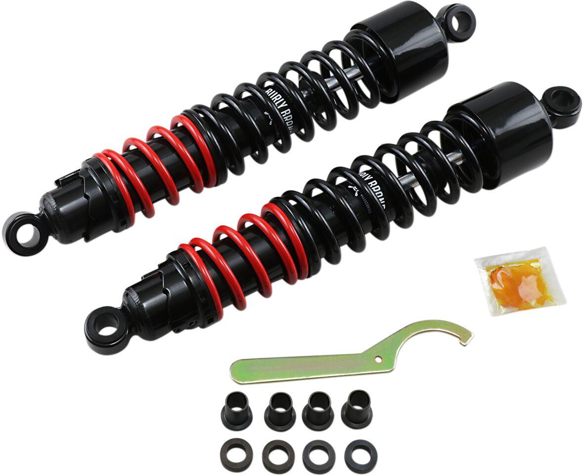 B28-1250 - Burly Stiletto Shocks For Harley Davidson XL 1200 C 1996-2003 Rear 381.00 mm (15.00") - Black/Red