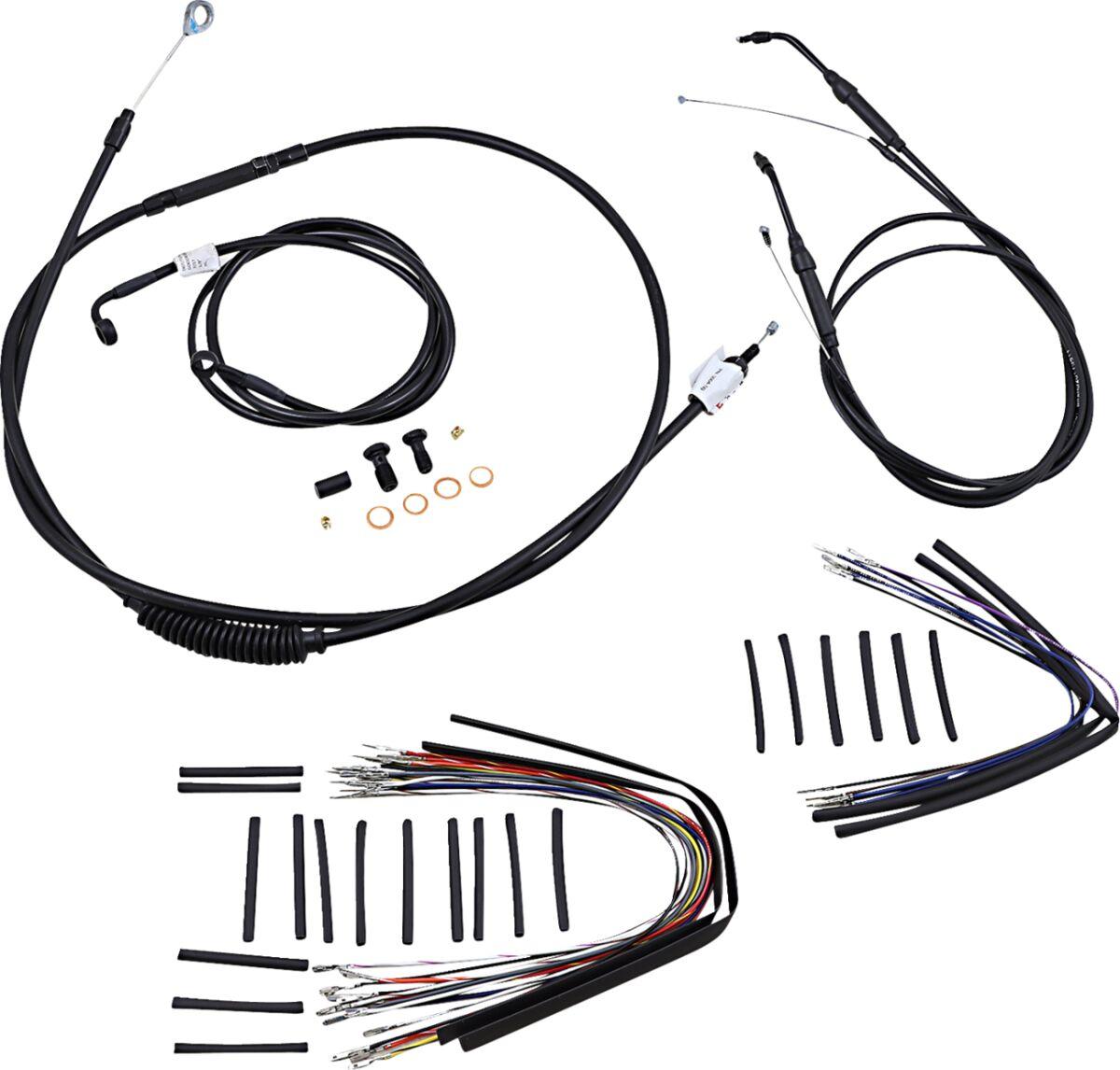 B30-1041 - Burly Cable Kit for Ape Hanger Handlebars For Harley Davidson FXD 1584 40.5cm (16") - Black
