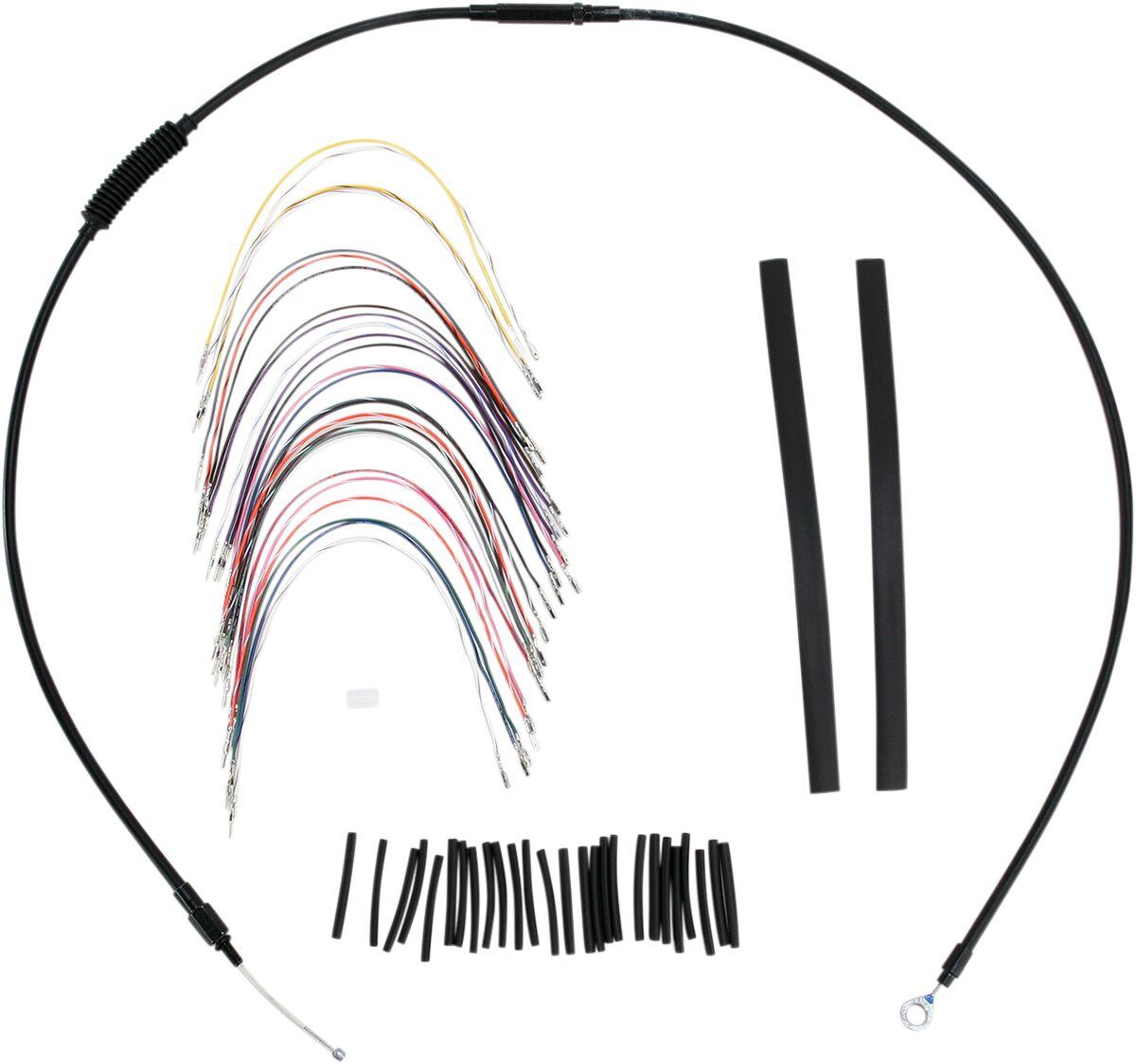 B30-1048 - Burly Cable/Line Kit for Ape Hanger Handlebars For Harley Davidson FLHT 1584 2008-2010 33cm (13") - Black