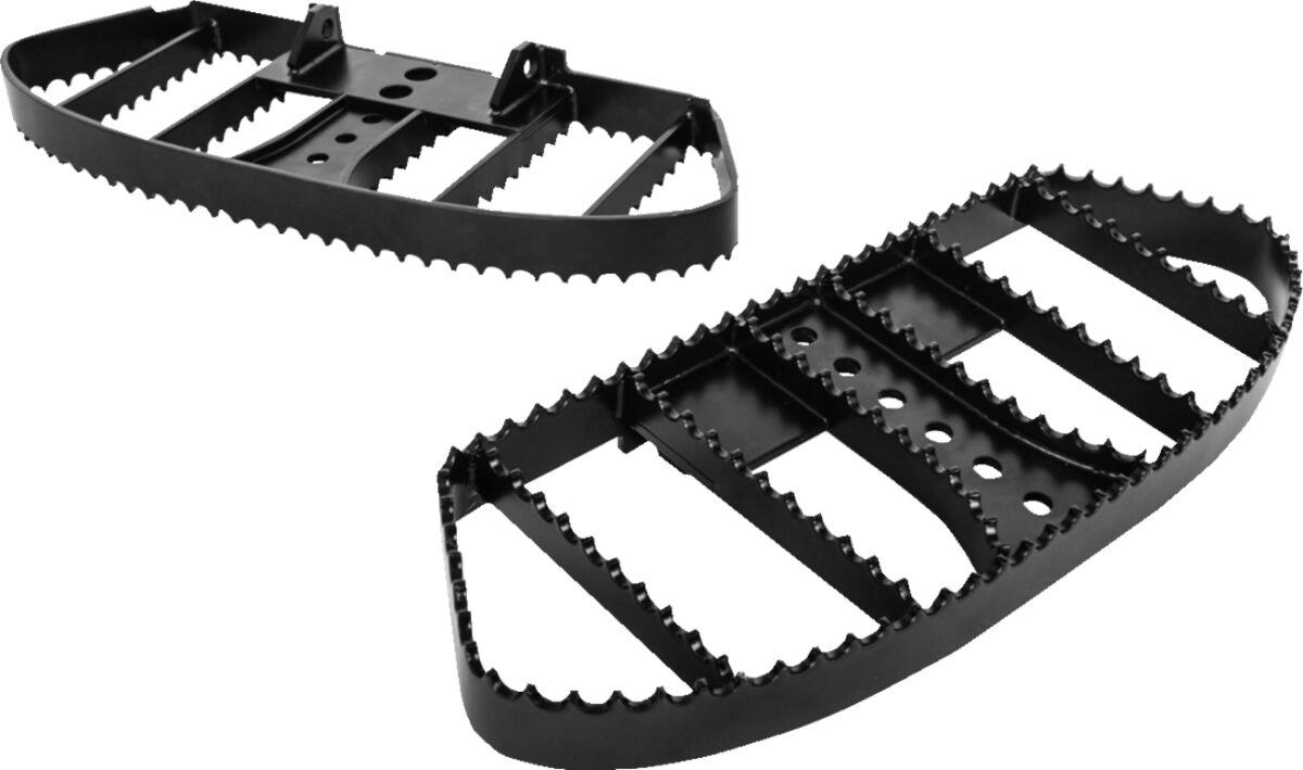 B13-1052B - Burly MX Style Driver & Passenger Floorboards For Harley Davidson FLDE 1750 2018-2020 - Black/Powder-Satin