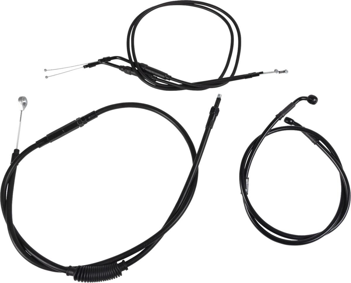B30-1139 - Burly Jail Bar Cable Kit For Harley Davidson XL 1200 C 2007-2013 25.5cm (10") - Black