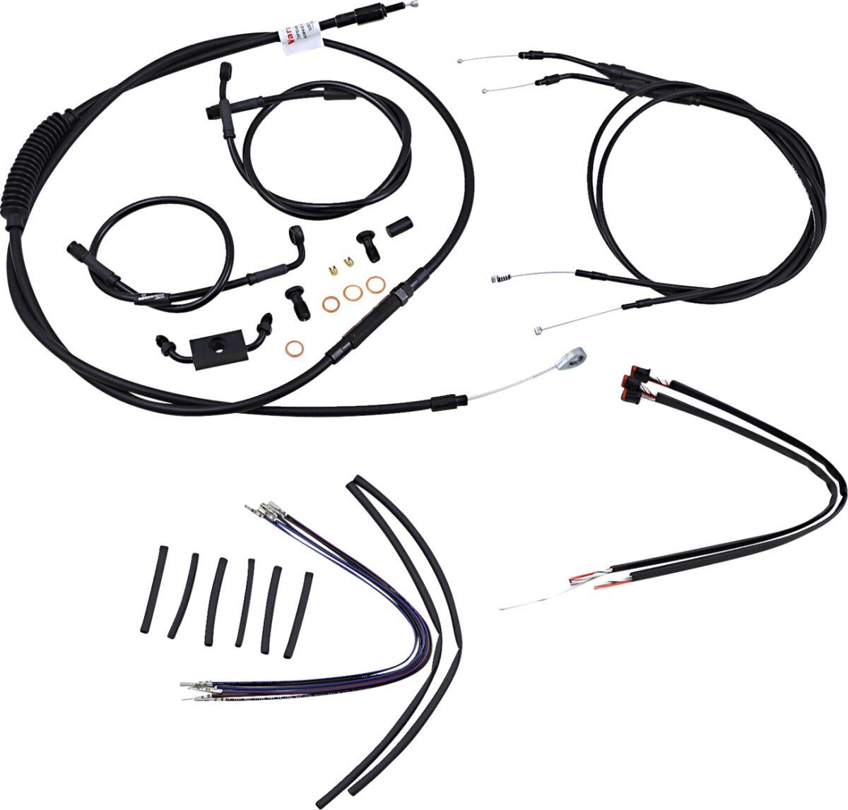 B30-1123 - Burly Cable/Line Kit for Ape Hanger Handlebars For Harley Davidson FXDB 1584 2012-2013 40.5cm (16") - Black
