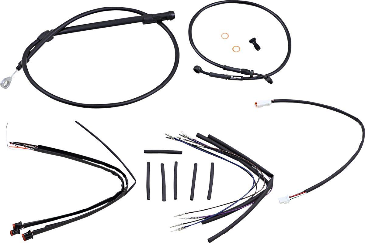 B30-1252 - Burly Jail Bar Cable Kit For Harley Davidson FLSB 1750 2019-2024 30.5cm (12") - Black