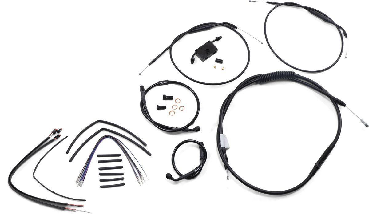 B30-1266 - Burly Extended Sportster ABS Handlebar Cable & Hose Kit For Harley Davidson XL1200CA ABS 2014-2016 30.5cm (12") - Black
