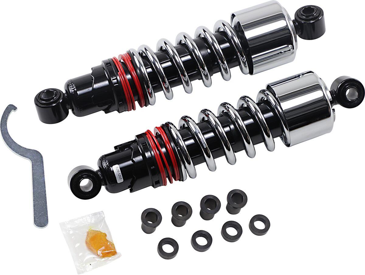 B28-1207 - Burly Slammer Plus Shocks For Harley Davidson FXD 1340 1995-1998 - Chrome